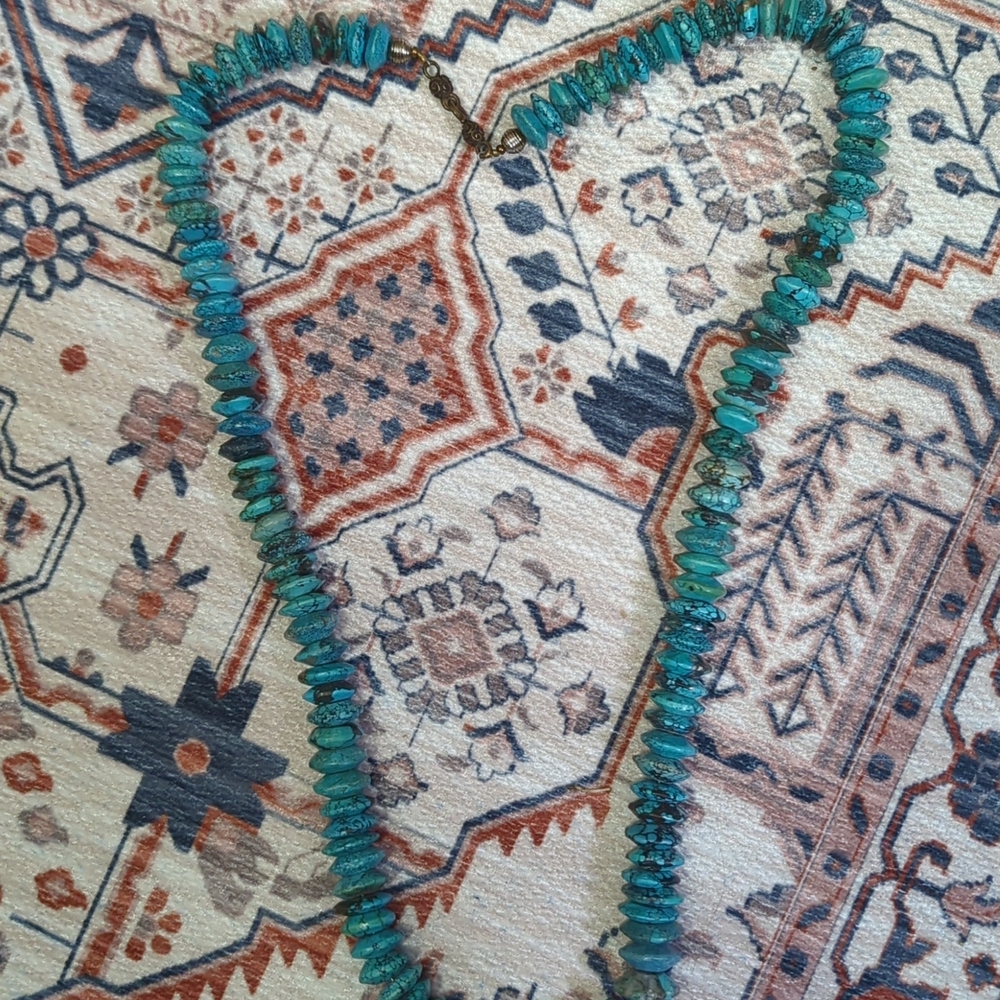 Vintage Genuine Turquoise Necklace/30" good condition - Picture 4 of 7
